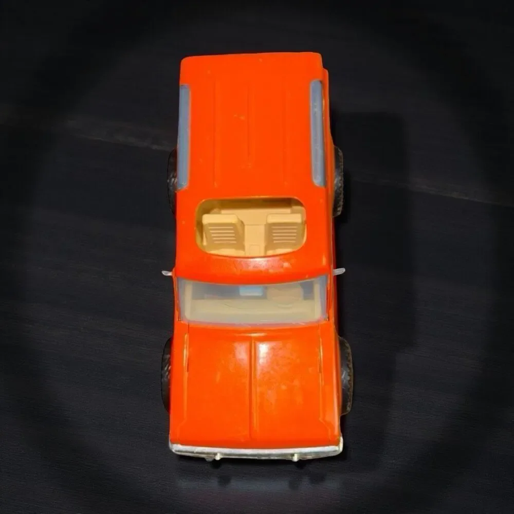 Vintage 80s Nylint Ford Bronco Truck Pressed Steel Bass Chaser Orange 8”